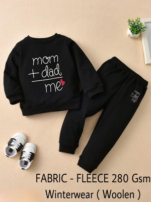Cutieful Baby Boys & Baby Girls Casual Sweatshirt Pyjama(Black)