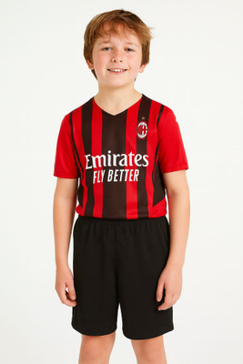 DOSTITCH Boys & Girls Casual T-shirt Shorts(Red)