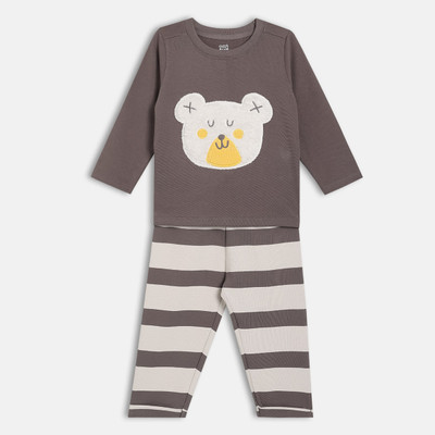 MINI KLUB Boys Casual T-shirt Pant(Grey)