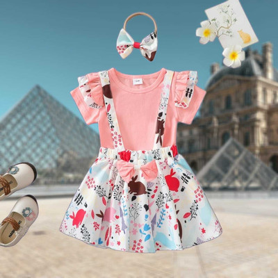 qwzlim fashion Baby Girls Party(Festive) Bootie Bow Tie, Skirt, T-shirt(PINK)
