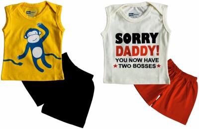 Piku Store Baby Boys & Baby Girls Casual T-shirt Shorts(Yellow)
