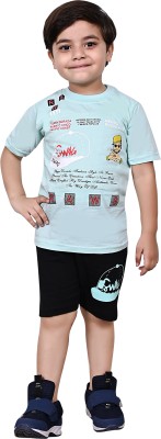 SBLANER Baby Boys Party(Festive) T-shirt Shorts(AQUA BLUE)