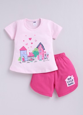 NOTTIE PLANET Girls Casual T-shirt Shorts(Pink)
