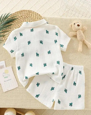 OptNshop Baby Boys Casual Shirt Shorts(Green)