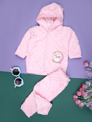 V-MART Baby Girls Casual T-shirt Pyjama(Pink)