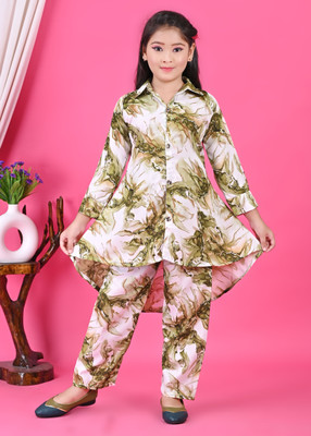 SN DREESES Girls Disney Princess Casual Kurta Tunic(MEHENDI)