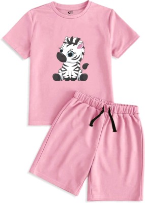 x2o Baby Girls Casual T-shirt Shorts(Pink)