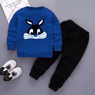 DRUZZEE Boys & Girls Casual Pant T-shirt(Royal Blue)