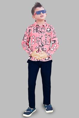 lison Boys Party(Festive) Shirt Jeans(pink)