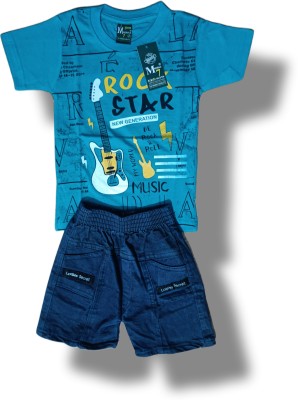 iprise creation Baby Boys & Baby Girls Casual T-shirt Shorts(aqua blue)