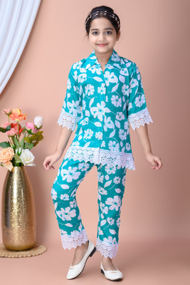 TAILORWOMEN Girls Casual Top Pyjama(sea green)