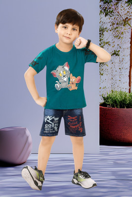 mahi creation Boys Casual T-shirt Shorts(112 QUITE TOM & JERRY)