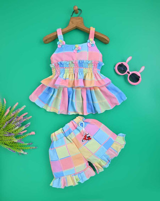 MYTEX FASHION Baby Girls Party(Festive) Top Shorts(Multicolor)