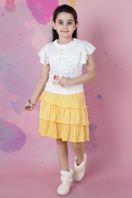 SHINYTHREADS Girls Casual Top Skirt(YELLOW)