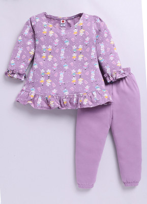 Mars Infiniti Baby Girls Casual Top Pyjama(Purple)