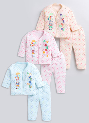 Mommy Club Baby Boys & Baby Girls Casual Top Track Pants(Multicolor)