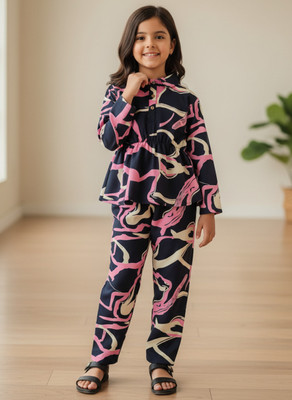 OOKSGAL Girls Casual Top Pant(MULTI)