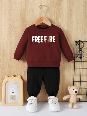 RetroTees Baby Boys Casual T-shirt Track Pants(Maroon)