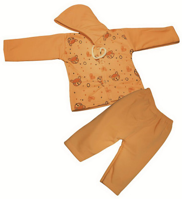 HouseOfCommon Baby Boys & Baby Girls Casual Sweatshirt Sweatpant(Orange)