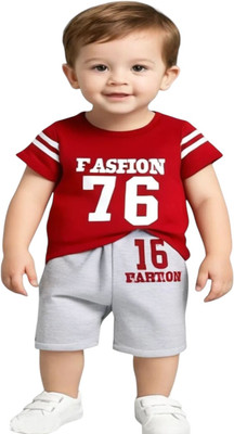 JENNY GARMENT Baby Boys & Baby Girls Party(Festive) T-shirt Shorts(Red)