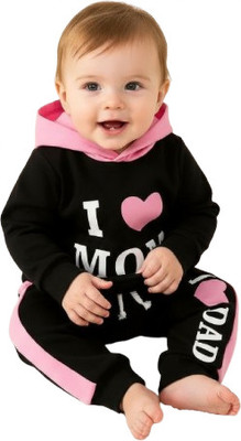 crazyon Baby Boys & Baby Girls Casual T-shirt Pant(PINK)