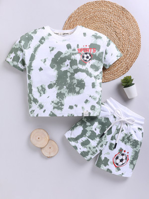 Happy Faces Baby Boys Casual T-shirt Shorts(GREEN 5)
