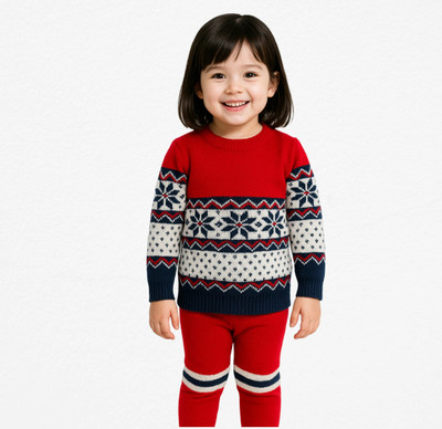 MEGHA SHRISTY ENTERPRISES Boys & Girls Casual Sweater Pyjama(Red)