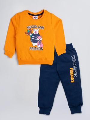 Mars Infiniti Boys & Girls Casual Sweatshirt Track Pants(Orange)