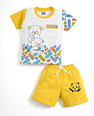 Wonder Klothes Baby Boys & Baby Girls Casual T-shirt Pant(Yellow)