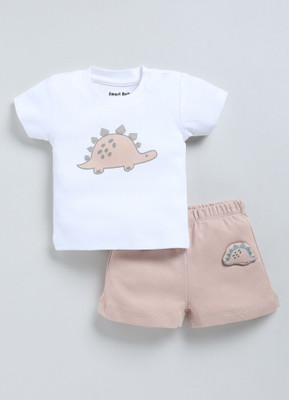 Smart Baby Baby Boys Casual T-shirt Shorts(Blue & Oatmeal)