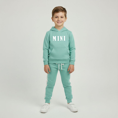 PORPY Boys Casual T-shirt Track Pants(LIGHT GREEN)