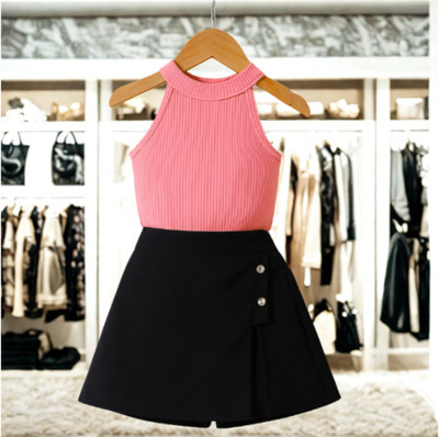 RIYASNHI Girls Casual Top Shorts(Pink, Black)