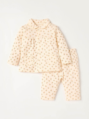 JUNIORS by Babyshop Baby Girls Casual Shirt Pyjama(Peach)