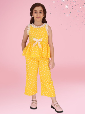 Cutecumber Girls Casual Top Trouser(Yellow)