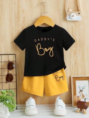 ENCASH FASHION Baby Boys & Baby Girls Casual T-shirt Shorts(MANGO YELLOW)