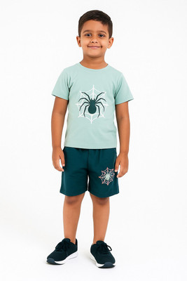 CUTEBOYS Boys Casual T-shirt Shorts(Green)