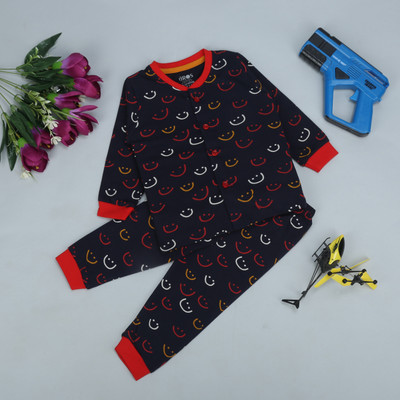 3BROS Baby Boys & Baby Girls Casual Shirt Pyjama(Navy)