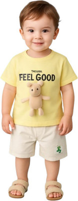 MiniMighty Baby Boys & Baby Girls Casual T-shirt Shorts(YELLOW)