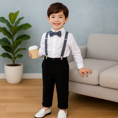 HV CREATION Boys Party(Festive) Shirt Pant(WHITE)