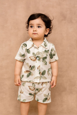 Miss & Chief Boys & Girls Party(Festive) Shirt Shorts(GREEN)