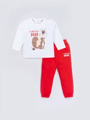 PROVOGUE Girls Casual Top Pyjama(White & Red)