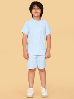 BUTRU Boys Casual T-shirt Shorts(SKY BLUE)