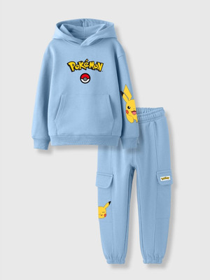 Nap Chief Boys & Girls Pokemon Casual Sweatshirt Track Pants(Light Blue)