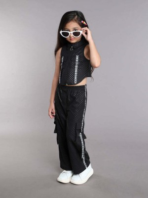 taffykids Girls Casual Top Pant(Black)