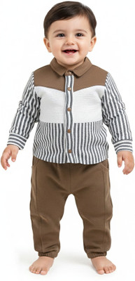 Neo Nate Baby Boys Casual Shirt Pant(Brown)