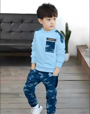 VRUKSHMANI Boys Party(Festive) T-shirt Trouser(SKYBLUE)