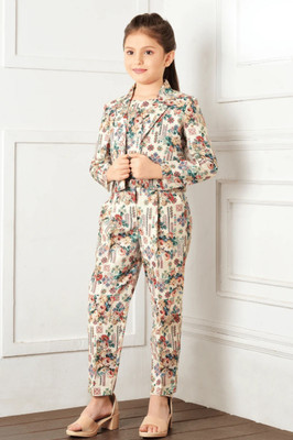 DENJIM FASHION Baby Girls Party(Festive) Top Pant, Jacket(Multicolor)