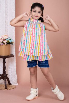 HouseOfCommon Girls Party(Festive) Top Shorts(TOMATO)