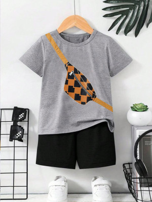 Mimmy Kids Baby Boys & Baby Girls Casual T-shirt Shorts(Grey 1)