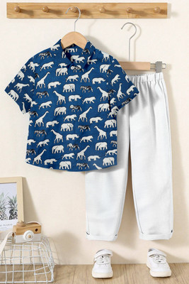 Ompax Boys Casual Shirt Pant(BLUE1)